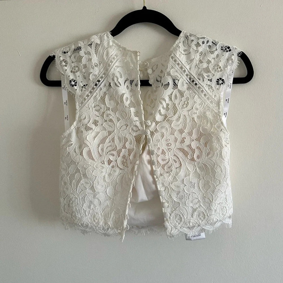 NWT David’s Bridal Lace Tank Separates Bridal Top Soft White Size 4 - Picture 8 of 10